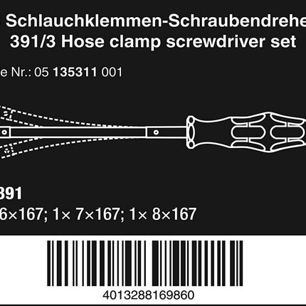 Wera 391/3 Schlauchklemmen-Schraubendrehersatz - 05135311001 - Maranos.de