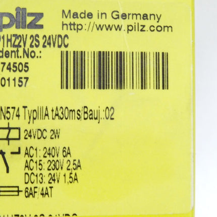 Pilz 474505 P1HZ2V 2S 24VDC Sichereitsrelais / Neu OVP - Maranos.de
