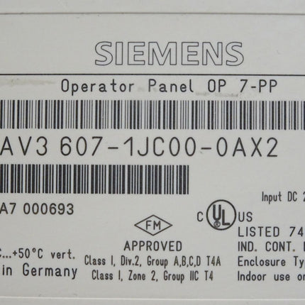 Siemens Backcover Rückschale Panel OP7-PP 6AV3607-1JC00-0AX2 6AV3 607-1JC00-0AX2 - Maranos.de
