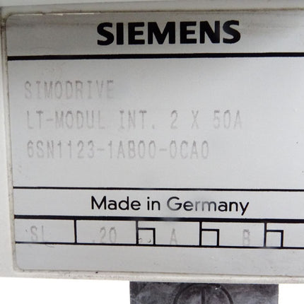 Siemens Simodrive LT-Modul 2x50A 6SN1123-1AB00-0CA0 VSA 2x18A 6SN1130-1DB11-0CA0