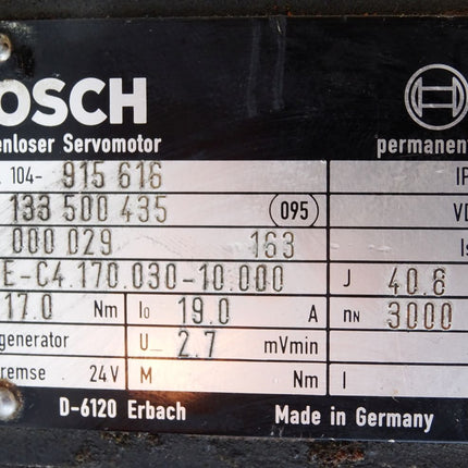 Bosch Bürstenloser Servomotor SE-C4.170.030-10.000 3000min-1 19A 0133500435