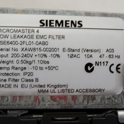 Siemens Micromaster420 6SE6420-2UC15-5AA1 6SE6 420-2UC15-5AA1 0.55kW 6SE6400-2FL01-0AB0 - Maranos.de