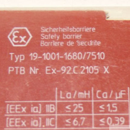 OVP Bartec Typ 19-1001-1680/7510 Sicherheitsbarriere