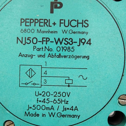 Pepperl+Fuchs 01985 NJ50-FP-WS3-J94 Induktiver Sensor / Unbenutzt - Maranos.de