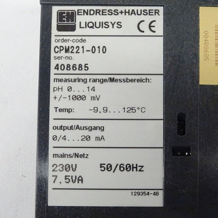 E+H Endress + Hauser CPM221-010 LIQUISYS Temperaturgeber CPM221