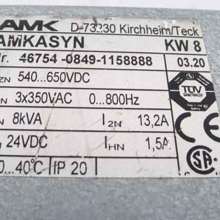 AMK AMKASYN KW8 / 46754-0849-115888 / v03.20 / Servomodul
