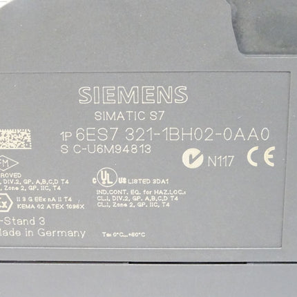 Siemens S7-300 6ES7321-1BH02-0AA0 / 6ES7 321-1BH02-0AA0 (ohne Klappe und ohne Stecker)