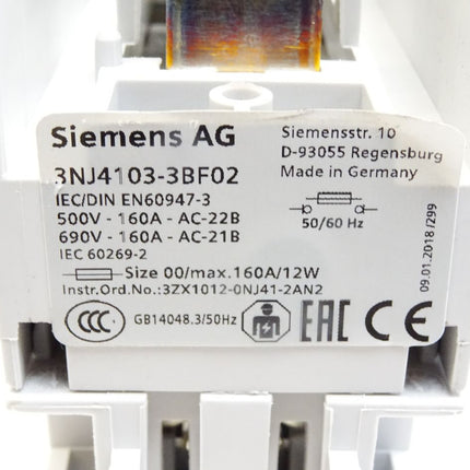 Siemens 3NJ4103-3BF02 Sicherungslasttrennleiste