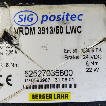 Berger Lahr Positec Schrittmotor VRDM 3913/50 LWC Mayr RSM 4/891.124.1S 22W