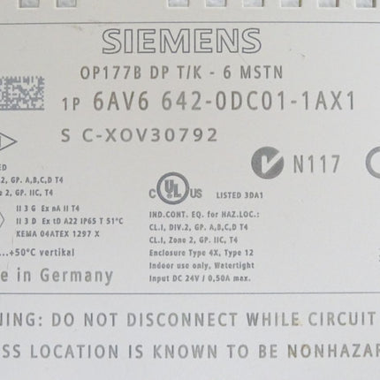 Siemens Backcover Rückschale Panel OP177B 6AV6642-0DC01-1AX1 6AV6 642-0DC01-1AX1 - Maranos.de