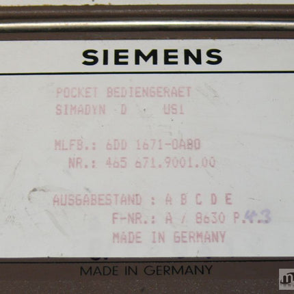 Siemens 6DD1671-0AB0 Simadyn D 6DD1 671-0AB0