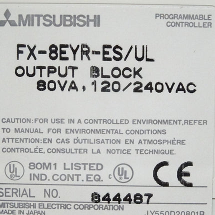 Mitsubishi FX-8EYR-ES/UL Programmable Controller / Neu OVP - Maranos.de