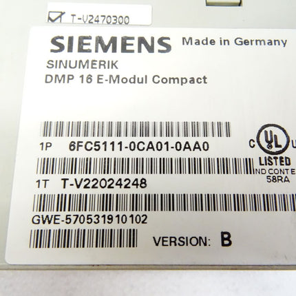 Siemens Sinumerik DMP 16E Modul Compact 6FC5111-0CA01-0AA0 / 6FC5 111-0CA01-0AA0 VersionB