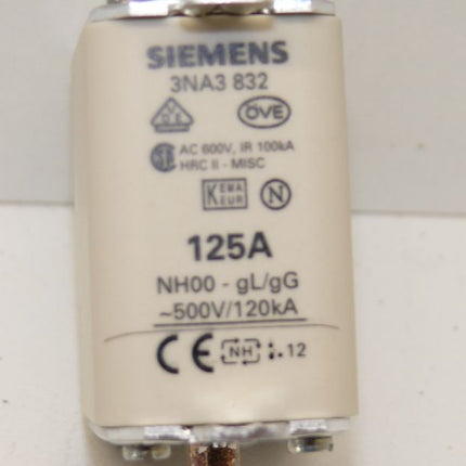 NEU 1x Siemens 3NA3832 Sicherungseinsatz 125A 500V 3NA3 832