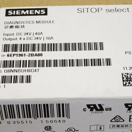 Siemens Diagnostics Module 6EP1 961-2BA00 6EP1961-2BA00 PS:4 / Neu OVP versiegelt