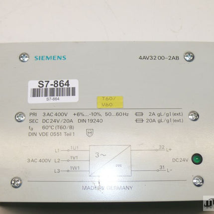 Siemens 4AV3200-2AB Trafo 9160034 Transformator 4AV3 200-2AB