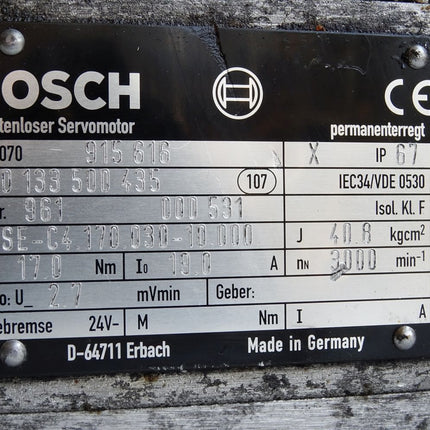 Bosch Bürstenloser Servomotor SE-C4.170.030-10.000 3000min-1 19A 0133500435 17Nm