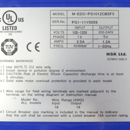 EDC NSK Ltd.M-EDC-PS1012CB5F5 Servodrive Frequenzumrichter