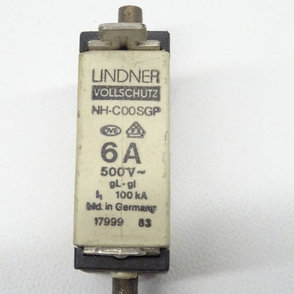 Lindner NH-C00SGP 6A Sicherungseinsatz 500V