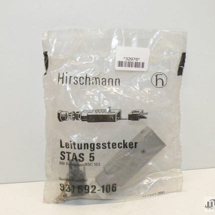 NEU/OVP Hirschmann 931692-106 Leitungsstecker STAS 5 | Maranos GmbH