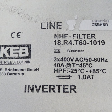 KEB Inverter NHF-Filter 18.R4.T60-1019