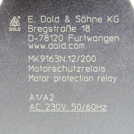 E.Dold & Söhne Motorschutzrelais MK9163N.12/200