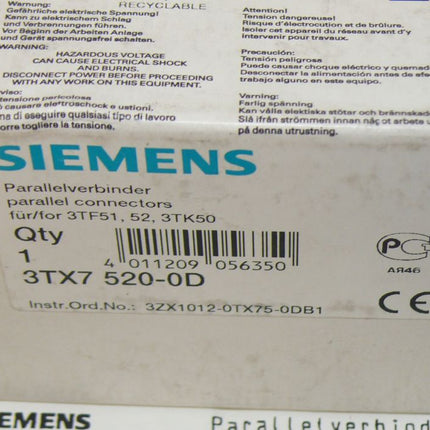 NEU - OVP Siemens 3TX7520-0D Parallelverbinder 3TX7 520-0D