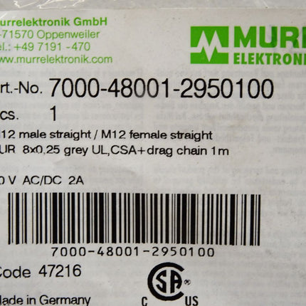Murr Elektronik Kabel 7000-48001-2950100/ Neu OVP - Maranos.de