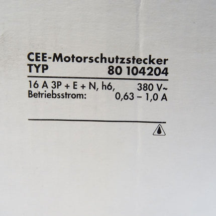 Nolta CEE-Motorschutzstecker 80104204 0.63A-1.0A / Neu OVP - Maranos.de