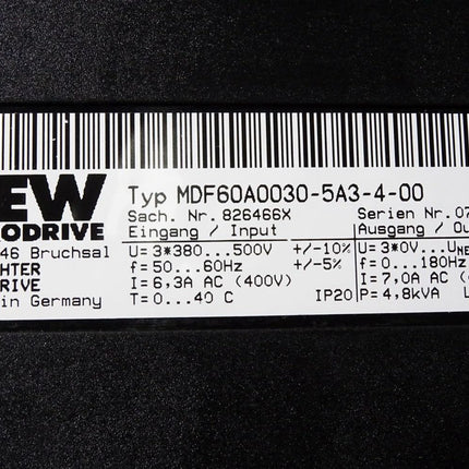 SEW Eurodrive Movidrive Umrichter 3kW MDF60A0030-5A3-4-00 826466X Powerunit MDX60A0030-5A3-4-008227195 Steuerkopf MDF60A-00 8227012 - Maranos.de
