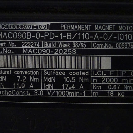 Indramat MAC090B-0PD-1-B/110-A-0/I01000 Servomotor