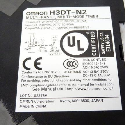 Omron H3DT-N2 / Multi-range, multi-mode timer / Neu OVP