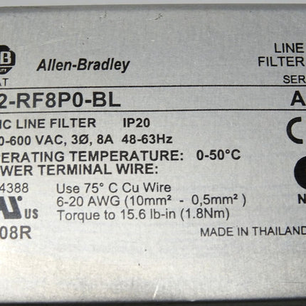 Allen-Bradley 22-RF8P0-BL EMC Line Filter
