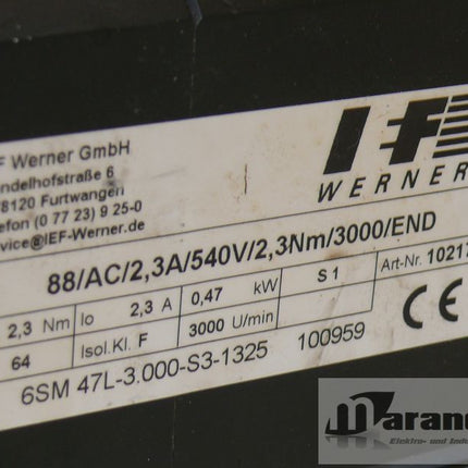 Kollmorgen 6SM 47L-3.000-S3-1325 IEF Werner Servo-Motor 3000u/min 0,47kW