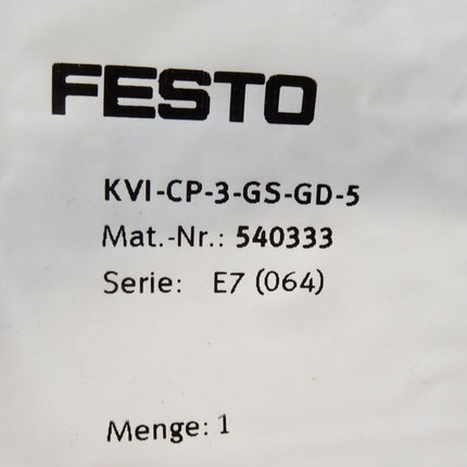 Festo 540333 Verbindungsleitung KVI-CP-3-GS-GD-5 / Neu OVP - Maranos.de