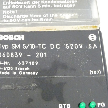BOSCH SM 5/10-TC DC 520V 5A 060839-201 Servomodul