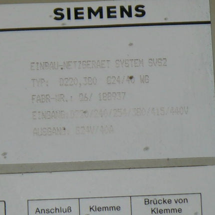 Siemens Netzgerät SVS2 6EV1363-5AK // 6EV-1363-5AK // 6 EV 1363-5AK / 40A