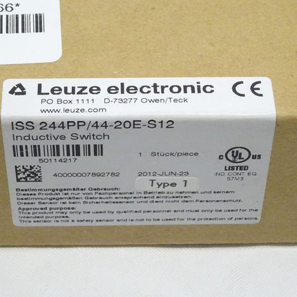 Leuze Electronic ISS 244PP/44-20E-S12 Inductive Switch neu-Versiegelt