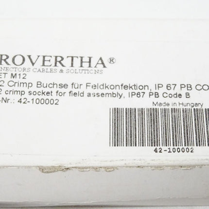 Provertha I-NET m12 / Crimp Buchse für Feldkonfektion IP67 PB CODE B / 42-100002 / Neu OVP