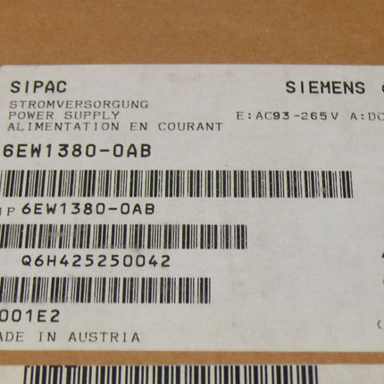 Siemens 6EW1380-0AB Sipac Stromversorgung / Power Supply 6EW1 380-0AB E: 02