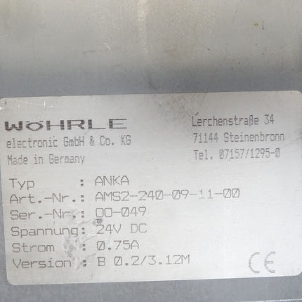 Wöhrle ANKA AMS2-240-09-11-00 Textanzeige Version B 0.2/3.12M
