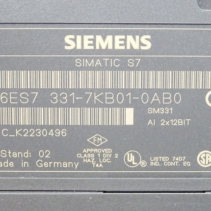 Siemens S7-300 SM331 6ES7331-7KB01-0A0 6ES7 331-7KB01-0A0 - Maranos.de