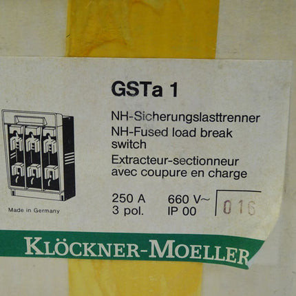 Klöckner-Moeller GsTa 1 NH-Sicherungslastttrenner 250A 3 polig / Neu OVP - Maranos.de