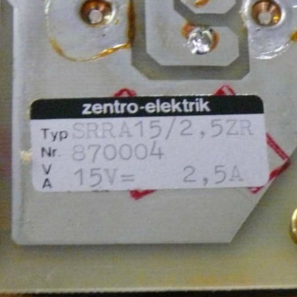 zentro-elektrik SRRA15/2,5ZR / Nr. 870004 15V / SPS Steuerungskarte