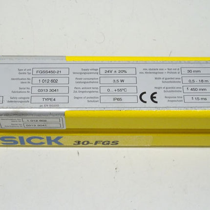 Sick FGSS450-21 Lichtschranke Sender 1012602 Lichtvorhang OVP