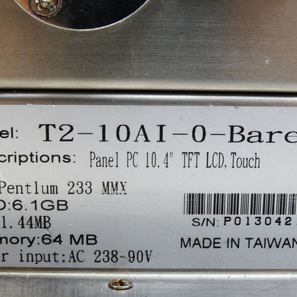 Baldwin T2-10AI-0-Bare Panel PC 10.4" TFT LCD Touch Pentlum 233 MMX 64MB