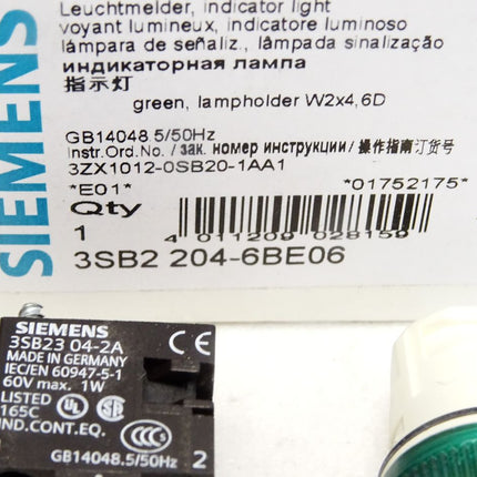 Siemens Leuchtmelder grün 3SB2204-6BE06 (3SB2304-2A) / Neu OVP