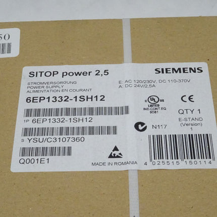 Siemens 6EP1332-1SH12 / SITOP  power 2,5 Stromversorgung 230V-24V NEU-OVP