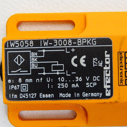 Ifm electronic Efector Induktiver Sensor IW5058 IW-3008-BPKG