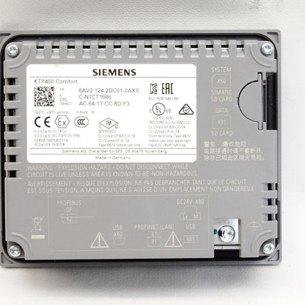 Siemens KTP400 Comfort Panel 6AV2124-2DC01-0AX0 / 6AV2 124-2DC01-0AX0 mit touch Pen 6AV7672-1JB00-0AA0  Neuwertig - Maranos.de